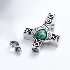 Cross Cremation Jewelry for Human / Pet Ashes Stainless Steel Ashes Urn Necklace