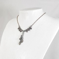 Purple Picasso Czech Leaf Beaded Choker with Earrings