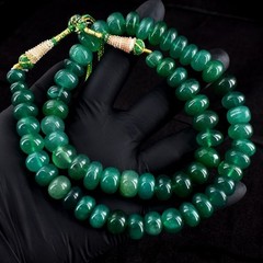680.00 Cts Green Emerald Very Attractive Beaded Best Necklace Jewelry rK 01 E708