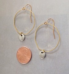 NEW GOLD PLATED SILVER DISC SUNDANCE CHARM CIRCLE EARRINGS ARTISAN JEWELRY