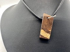 Australian Boulder Opal pendant with cord necklace, blue color