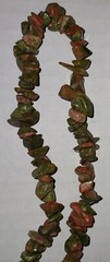 Unakite Jasper Chip Green/Red Colored Stores Necklace 16″ Length