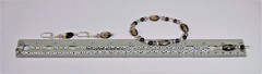 Handmade Jewelry Set: Smoky Quartz Pendant Necklace, Stetch Bracelet & Earrings
