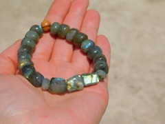 Labradorite Stretch Bracelet Stone of Magic Size 7.25 in High Quality Gemstone