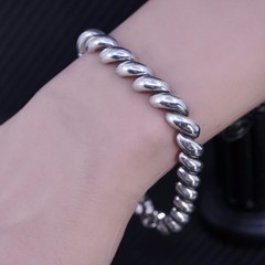 8” 10mm, Vintage Italian sterling silver tennis bracelet, 925 San Marco chain