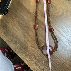 Natural Carnelian Agate Round Pendant Woven Cord Necklace With Barrel Beads