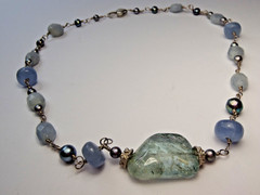 Vintage Beautiful Handcrafted Multicolor Gemstone Sterling Silver Necklace