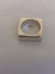 Sterling Silver Mexican Artisan Square Band Geometric Ring Size 5.5 -9.2 g
