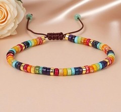 Natural 7 Charka Imperial Jasper 2*4mm Beads Minimalist Boho Tibetan Bracelet