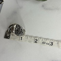 Vintage Zuman Israel Sterling Silver CZ Artisan Design Ring Size 8