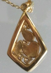 Vintage 1980’s Heart Pendant with its Choker Chain 40 cm