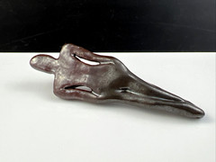 Studio Pottery Ceramic Stoneware Figurine Brooch Pin – Artist Signed 1992