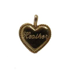 Vintage Gold Heart Pendant with etched name – HEATHER