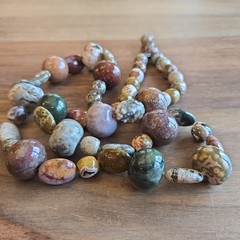 All Natural Polished Stones Necklace Jasper Agate More Hand Crafted Artisan