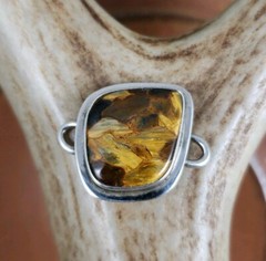 Tabra Pietersite Sterling Connector Charm signed