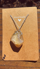 Handmade Silver Tone Cable necklace with a northern crystal agate