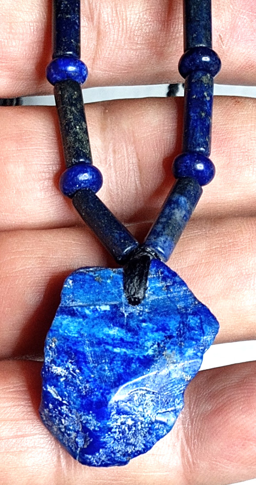 Lapis Lazuli adjustable necklace with Lapiz Lazuli beads handmade necklace.