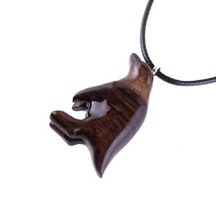 Hand-Carved Wooden Penguin Pendant Necklace, Bird Wood Jewelry for Men Women