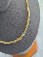 Natural Ethiopian Opals Gemstone Small Bead Necklace Sterling Clasp 16-20″