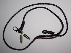 NEW HANDMADE Olmec Apocalypse silver alloy black leather Native American band