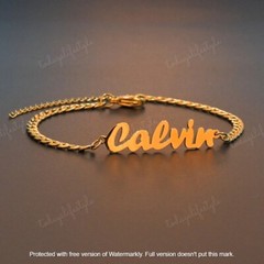 Personalized Name Bracelets, 9-19cm Chain, Gold/Rose Gold/Silver Color
