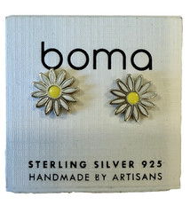 Boma Sterling 925 Handmade Daisy Flower Earrings NWT on Board