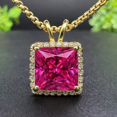 HUGE 7.00 Ct Certified Pink Diamond Pendant,FREE Tariffs &matching Studs