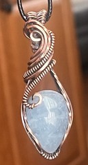 Aquamarine ~ Handmade Copper wire wrapped pendant jewelry 4k