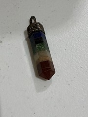 Chakra Healing Crystal Pendant Layered Gemstone Point Energy Reiki Jewelry