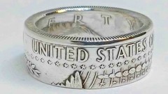 Coin ring handcrafted from 1964 silver KENNEDY JFK US HALF DOLLAR sizes 7-14