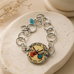 Nashville Music City USA Broken China Bracelet | Vintage Commemorative Mug