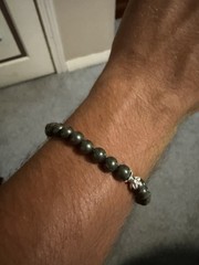 Pyrite Crystal Bead Bracelet