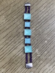 JANICE LEE RIPLEY JLR Handmade 925 Sterling Signed Unknown Stones Bracelet 6.5”
