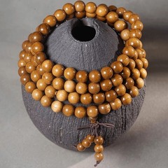 Golden Thread Nanmu 108-Bead Buddhist Prayer Bead Bracelet and Necklace for Men