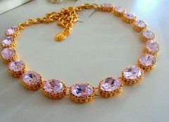 Anna Wintour Lavender Crystal Riviere Necklace Women Statement Jewelry