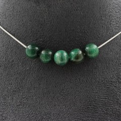 Minerals And Precious Stones. Necklace 5 Mica Green Pearls From Tanzania Quality