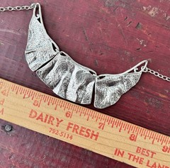 Silpada Vintage Israel 925 Sterling Silver Textured Brutalist Statement Necklace