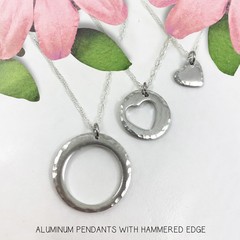 All My Heart Necklace Set, solid sterling silver or aluminum, handmade, family