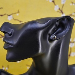 Vintage vermeil gold plated Sterling silver earrings, 925 studs with sapphire