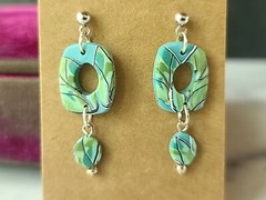 Polymer Clay Dangling Pierced Earrings New