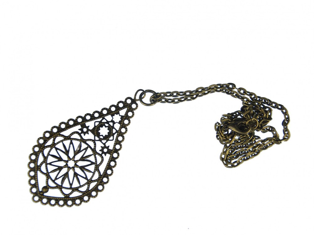 India Ornaments Necklace 50cm Miniblings Bronze Indian Orient Drop Shape