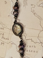 2-Piece Set made with Purple Imperial Jasper Beads and Antique Bronze Findings