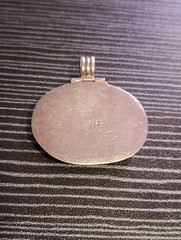 Vintage Sodalite Inlay Sterling Silver Hinged Bail Pendant 925