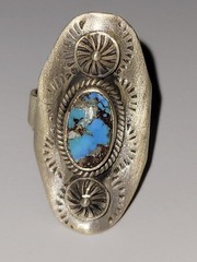 Golden Hills Saddle Ring – SS 925 – handmade- full silver back – adjustable