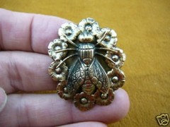 (#B-BUG-202) Housefly fly flying flower insect pin pendant I love little FLIES