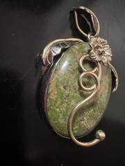 Pink And Green Unakite Gemstone Pendant
