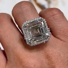 HUGE 15 Ct Treated White Diamond Solitaire Ring,Birthday Gift FREE Diamond Studs