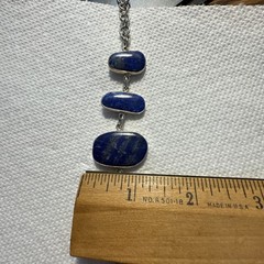 Lapis Lazuli Bezel Set STERLING SILVER TOGGLE BRACELET-adjust to 8” Beautiful