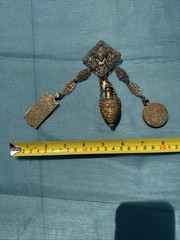 Antique VICTORIAN CHATELAINE WITH 3 ACCESSORIES