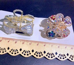 10PCS Crystal Rhinestone Claw Clip Pearl Tassel Hair Claw Wedding Party Jewelry